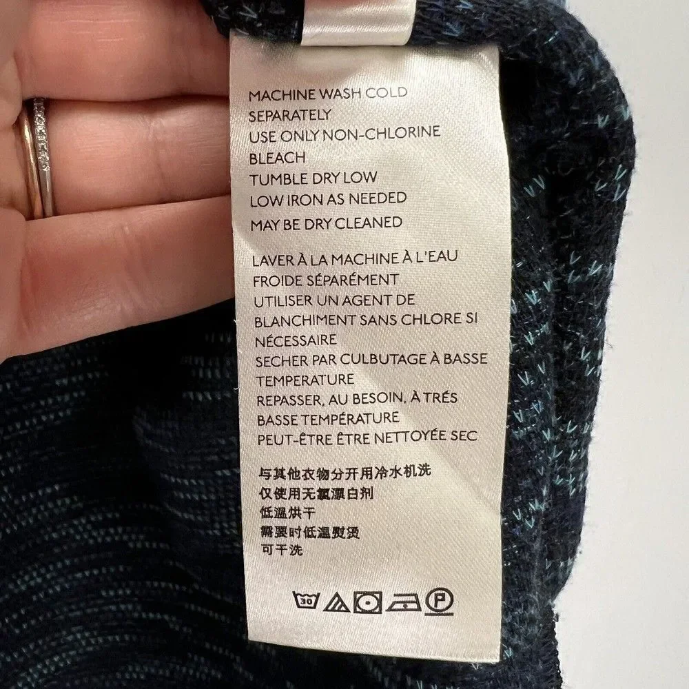 We The Free Free People Sunny Days Blue Kimono Sleeve Mock Neck Sweater M - Picture 9 of 11